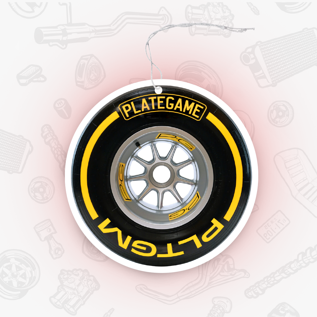 PlateGame Car Air Freshener F1 Wheel Yellow (Mango Scent)