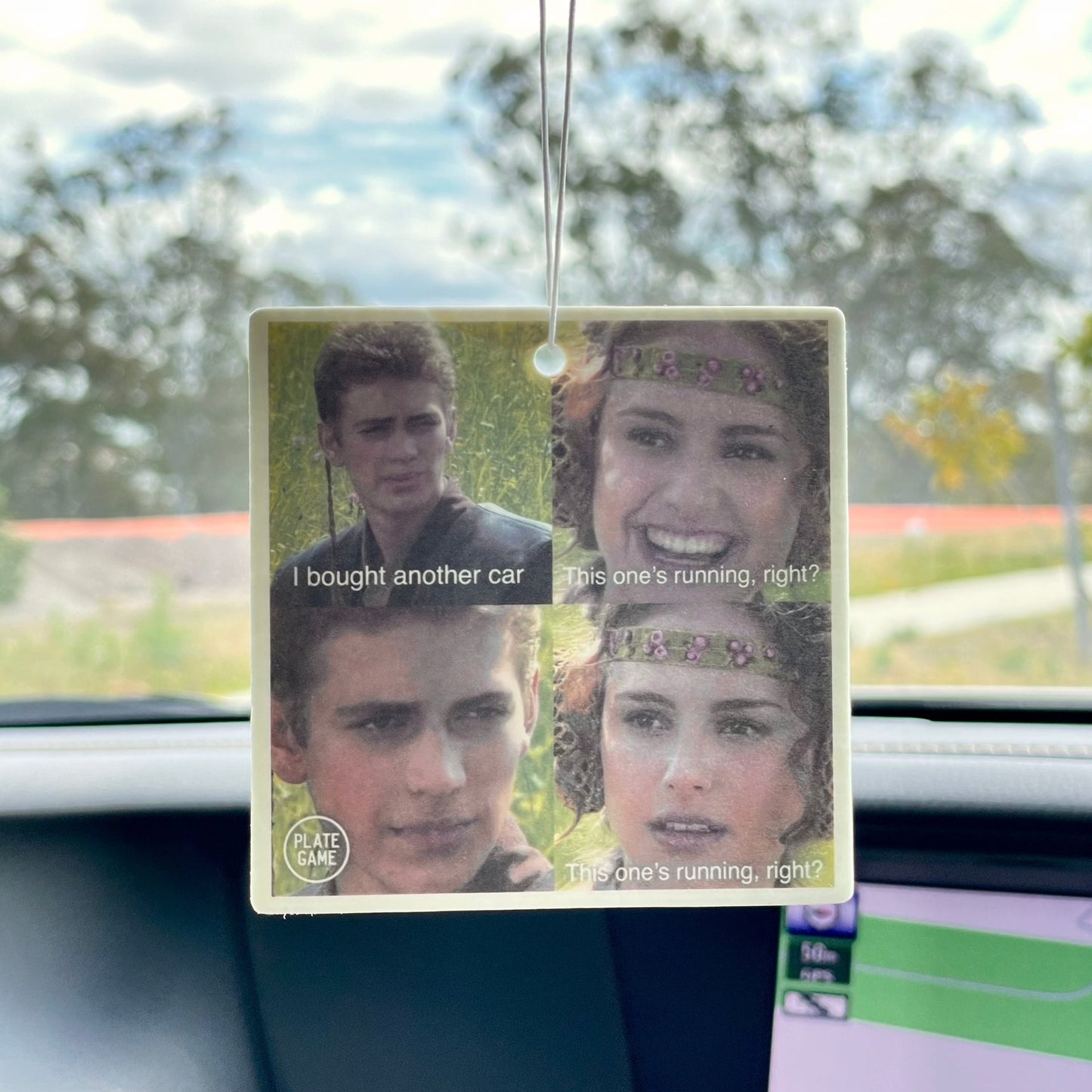 PlateGame Car Air Freshener Anakin Meme (Pine Scent)