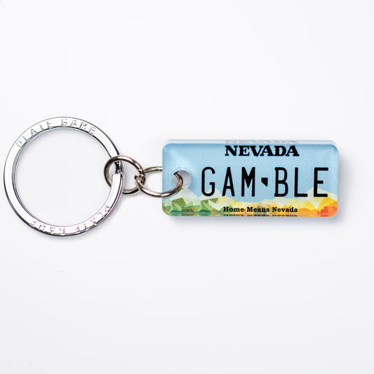 NEVADA 'NV' LICENSE PLATE CUSTOM KEYCHAIN