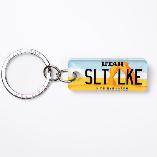 UTAH 'UT' LICENSE PLATE CUSTOM KEYCHAIN