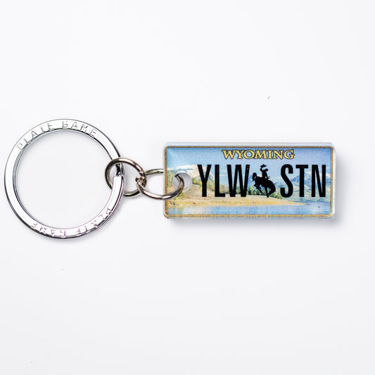 WYOMING 'WY' LICENSE PLATE CUSTOM KEYCHAIN